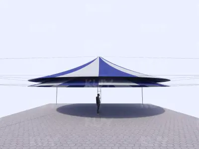 Event umbrella type 2 floors Low-poly 3D model