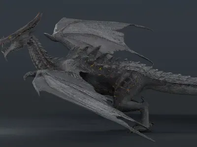 Baoline Cosmic Dragon - rigged Low-poly 3D model