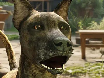 Coyote dog Low-poly 3D model