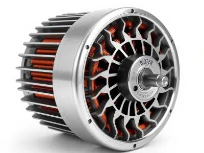 Electric Motor Model Pack with Detailed Components Low-poly 3D model