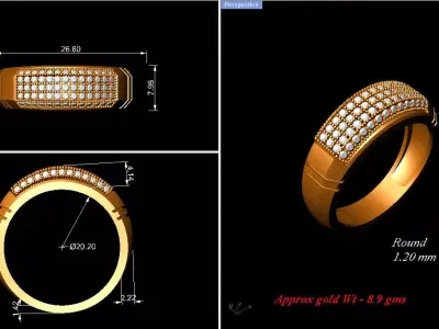 Round Way Stripe 3D model