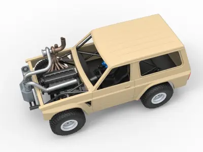 Uphill Sand Racing Dragster Scale 1 to 25 3D print model