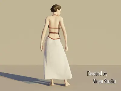 Spartan Female - Realistic game character Low-poly 3D model