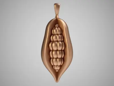 Cocoa Bean Necklace 3D print model