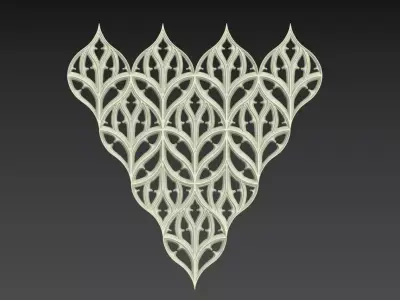 Seamless Gothic pattern 1 3D print model