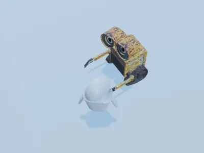 wall e and eve from disney 3D model
