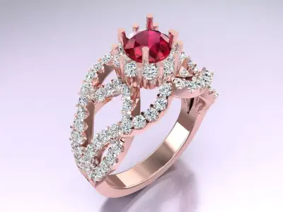 Diamond Ring - Womens Rings - N3367 3D print model