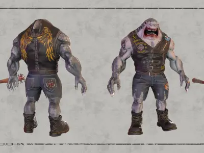 SharkBiker unreal engine unity Low-poly 3D model