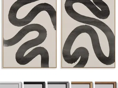 Abstract Painting Frame set 3D model 178