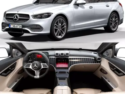 benz C Class estate 2021 3D model