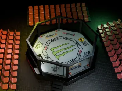 MMA Octagon Low-poly 3D model