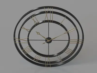 Oversized 45 Round Wall Clock 3D model