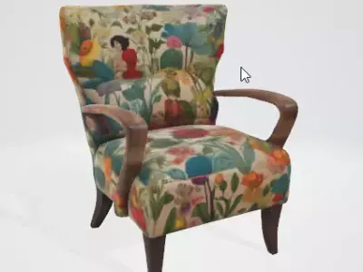 3D Decorated Chair Model  High Quality Interior Prop 3D model