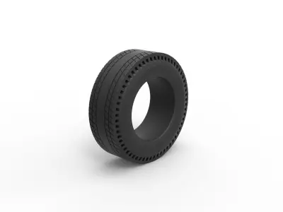 Rear tire of vintage dragster Version 8 Scale 1 to 25 3D print model