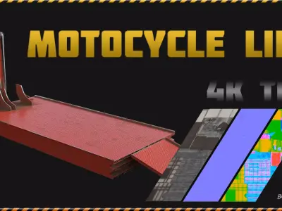 Motocycle Lift - 3d Model Low-poly 3D model