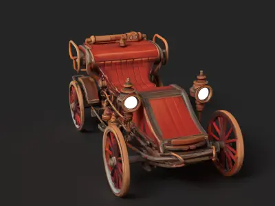 Chinese vintage buggy  Low-poly 3D model