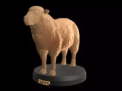 Parametric Sheep Low-poly 3D model