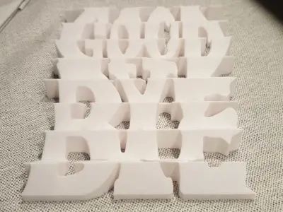 Rotating Ambigram Welcome-Goodbye 3D print model