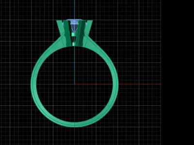 STL 3DM Print Ready Women Diamond Ring Lightweight Printable  3D print model 174
