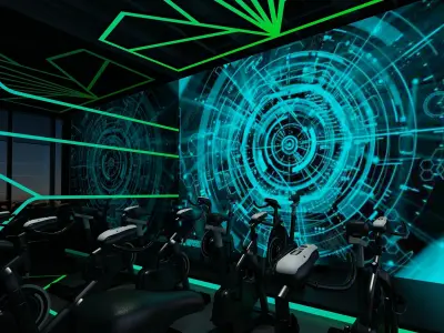  Spinning Bike room 3D model