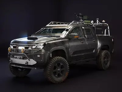 Black Apocalypse Pickup Truck 3D model