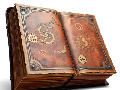Ancient Grimoire D Model Pack Low-poly 3D model