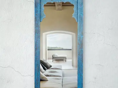 Antique Azure Ramgarh Haveli Framed Mirror 3D model