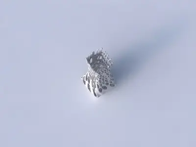 Vase larger opening rectangle with cracked and twisted organi... 3D print model