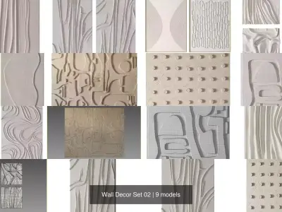 Wall Decor Set 02 3D Model Collection