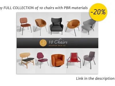 Orange LOUNGE CHAIR Dutchbone FLOWER 3D model