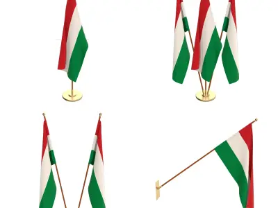 Hungary Flag Pack 3D model