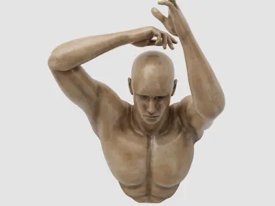 human sculpture wall art 02 3D model