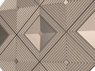 Parametric Decorative Panel 03 Chrome Low-poly 3D model