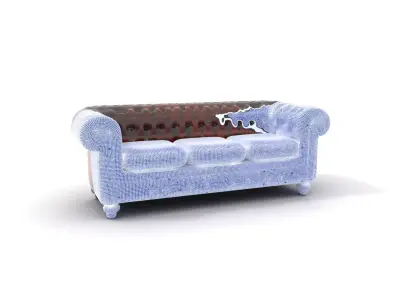 Classic Brown Chesterfield Sofa model pack Low-poly 3D model