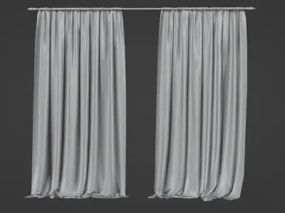 Curtain pair of curtains 3D model