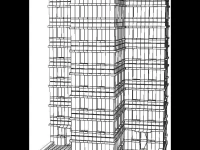 Background skyscraper Architecture LOWPOLY Building 02  Free low-poly 3D model