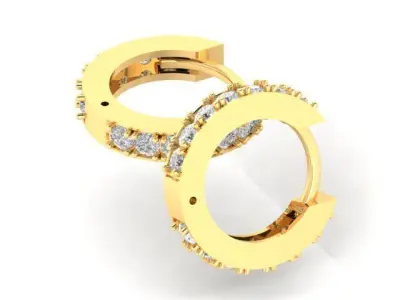 Diamond Huggie Earring 3D print model