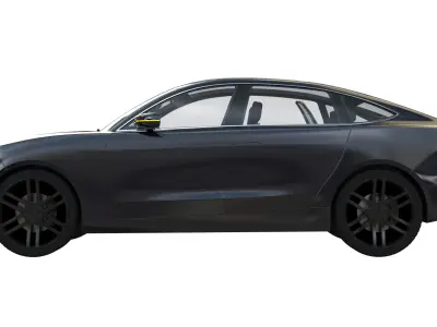 EV SUV black 3D model