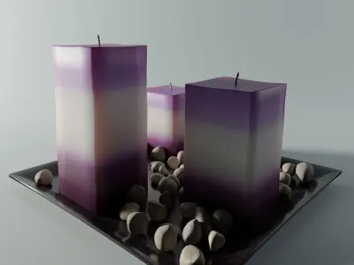 Three Candle Tray 3D model