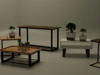 PACKAGE Minimalst Modern Furniture Free 3D model