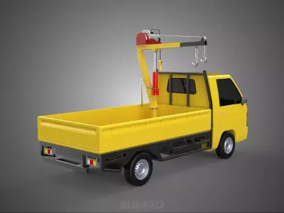 PICKUP TRUCK ELECTRIC WINCH HOIST LIFT BOOM HYDRAULIC CRANE JIB 3D model