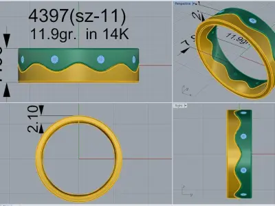 Wedding Band 4397 3D print model