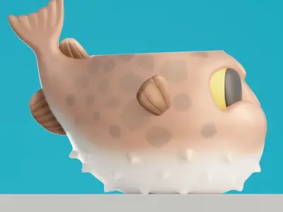 BLOWFISH PLANTER FOR 3D PRINT 3D print model