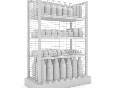 cosmetic product market stand 04 Low-poly 3D model