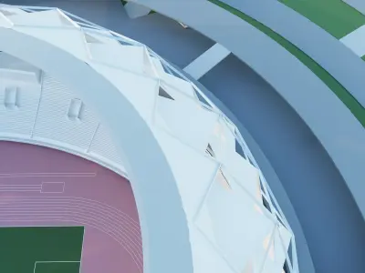 stadium futuristic with roof 3D model