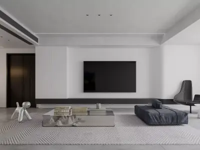 Modern living room dining room interior scenes 133 3D model