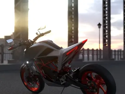 sport naked bike ev concept 3D model