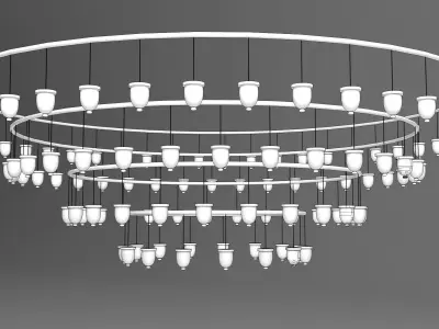 Indian Chandelier with Shamadan Hanging 3D model