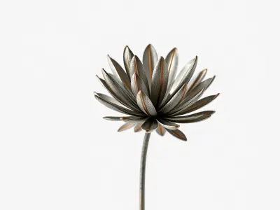 Metallic Flower Sculpture Model Pack Low-poly 3D model
