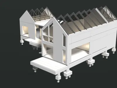 Precast house structure 3D model